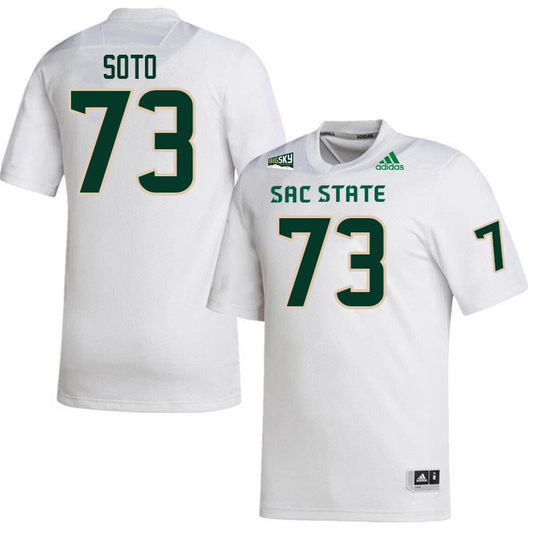 Sacramento State Hornets #73 Jose Soto College Football Jerseys Stitched Sale-White